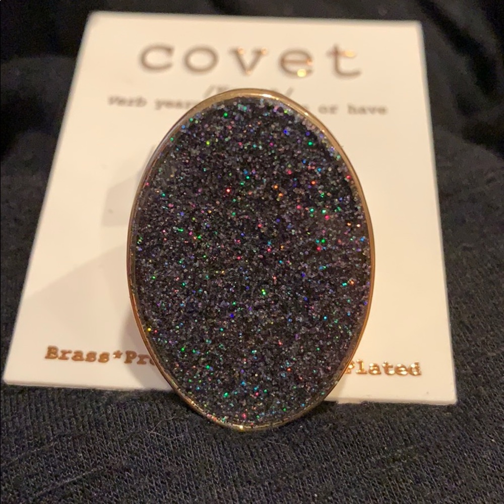 Cute glitter fashion ring - brand new